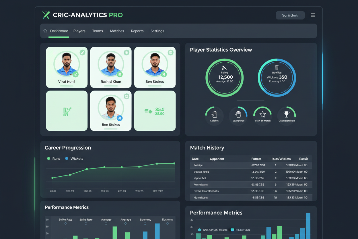 cricketer profile management software